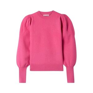 Ulla Johnson Bubblegum Pink Puff Shoulder Merino Wool Katerina Sweater P 0
